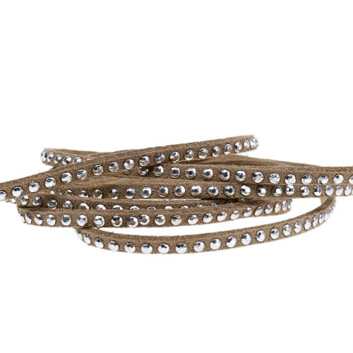 Dekorativ ledningsledersnor med nitter 3mm 15m