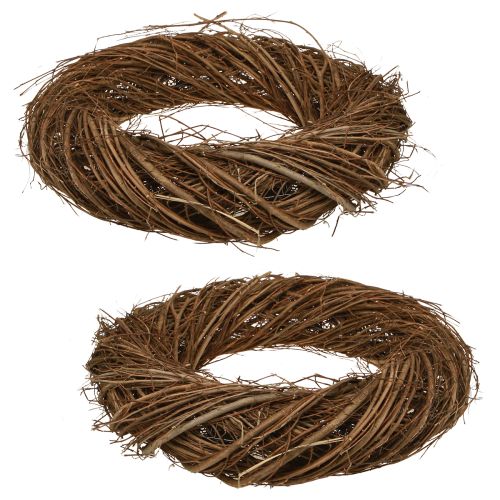 Artikel Dekorativ krans naturlige elmegrene Ø32cm–35cm H6,5cm 2stk.