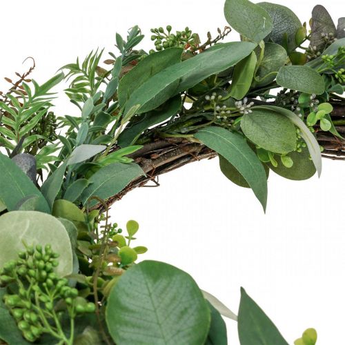 Floristik24 Dekorativ krans blade eukalyptus krans grøn kunstig Ø55cm
