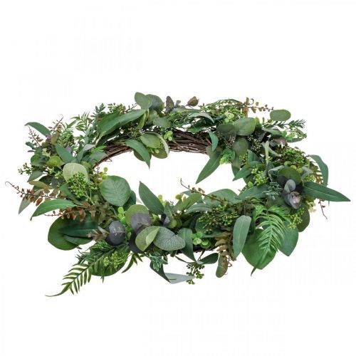 Floristik24 Dekorativ krans blade eukalyptus krans grøn kunstig Ø55cm