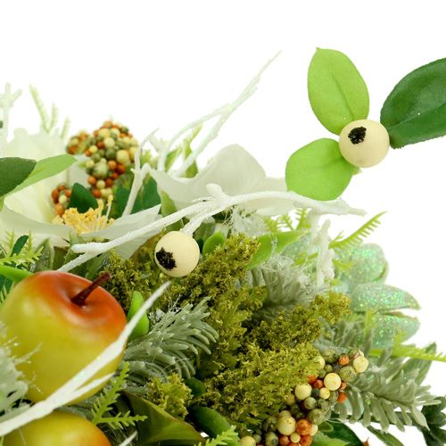 Floristik24 Dekorativ krans med roser Ø40cm hvid, grøn