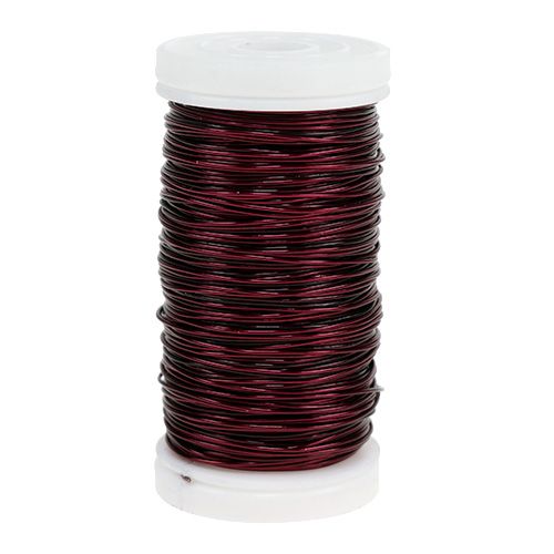 Floristik24 Deco Emaljeret Wire Vinrød Ø0,50mm 50m 100g