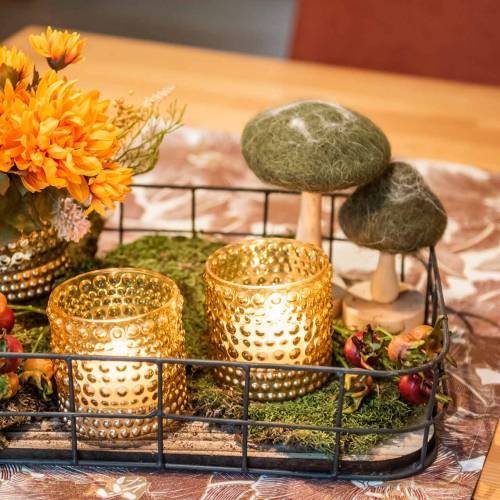 Floristik24 Dekorativt svampetræ / filtgrønt 8cm - 15cm 4stk