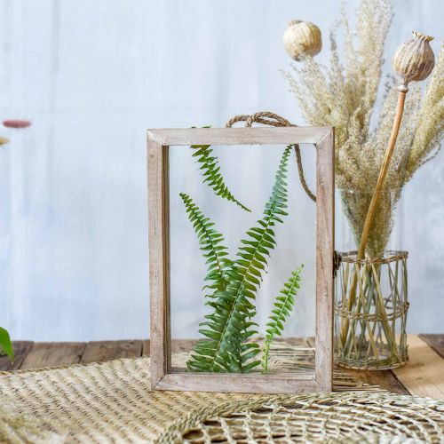 Floristik24 Dekorativ ramme med hulrum, herbarium til ophæng, DIY trædekoration 29×20cm