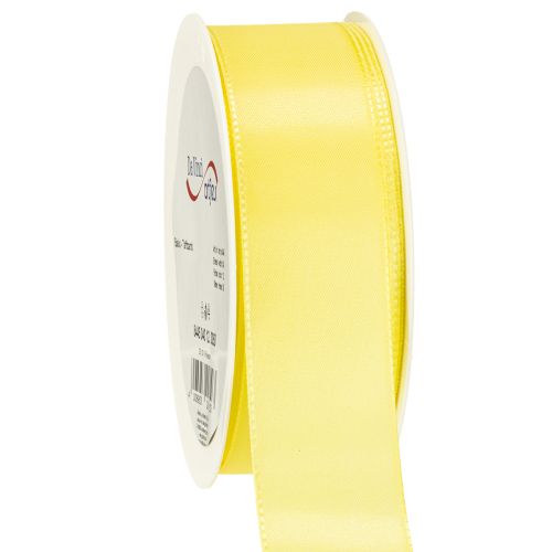 Dekorativt bånd taftbånd gavebånd lys gul 40mm 50m