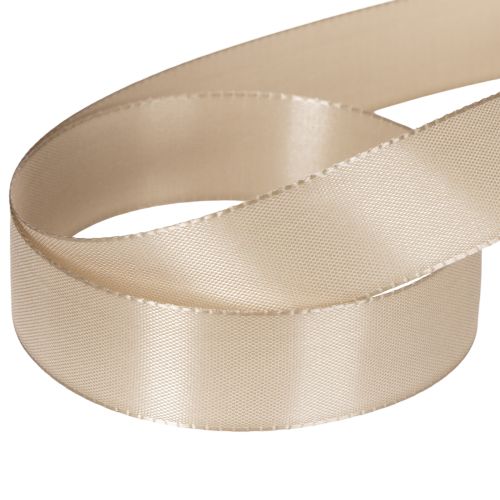 Dekorativt bånd satin beige