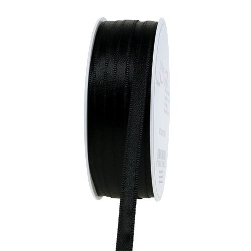 Dekorationsbånd sort 6mm 50m | Floristik24.dk