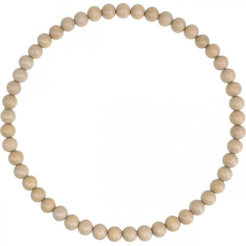 Dekorativ ring træperler natur hængende dekoration borddekoration Ø30cm 2stk