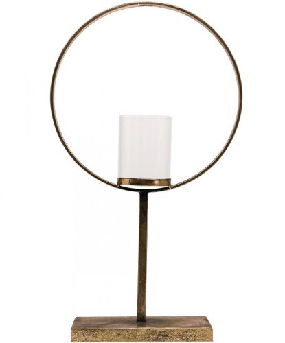 Floristik24 Dekorationslanterne Metal Lysestage Gyldent Glas Ø28cm
