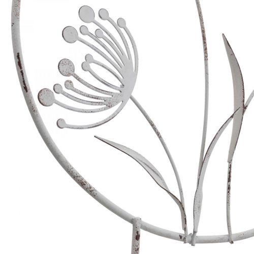 Artikel Dekorativt ringstativ metal hvid fjeder Ø20cm H32cm
