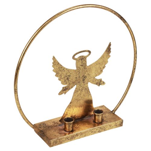 Floristik24 Dekorativ ring metal engel dekorativ lysestage jul Ø37,5cm