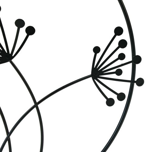 Artikel Dekorativ ring metal hængende dekoration sorte blomster Ø23cm 2 stk