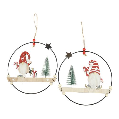 Dekorativ ring metal nisse dekorativ bøjle Jul Ø21,5cm 2 stk