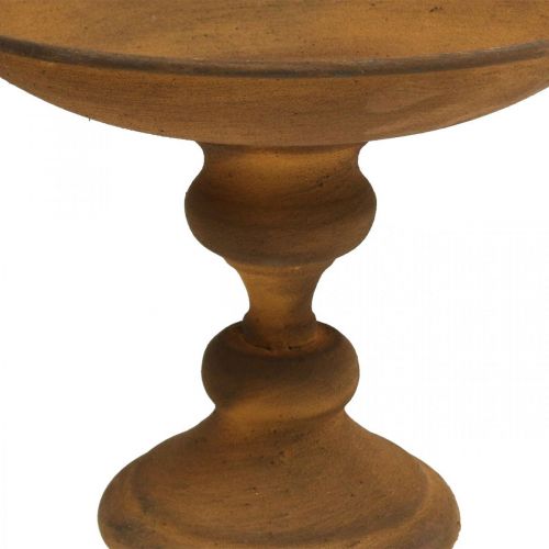 Floristik24 Dekorativ skål på fodskål rustlook metal Ø22cm H18,5cm