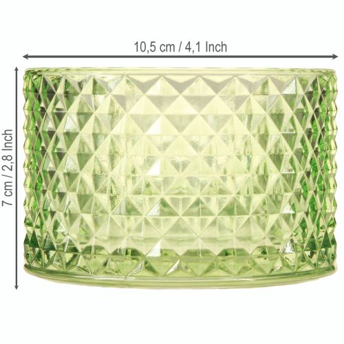 Artikel Dekorativ skål glas fyrfadsstage grøn retro Ø10,5cm 2stk