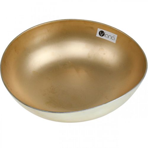 Floristik24 Dekorativ skål guld planteskål plast Ø30cm H9cm