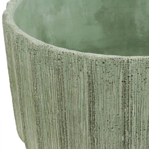 Floristik24 Dekorativ skål grøn keramik retro stribet Ø20cm H11cm