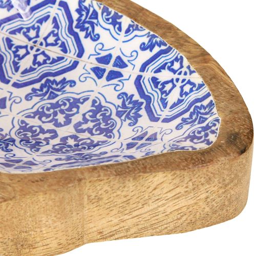 Artikel Dekorativ skål træfisk dekoration naturlig blå hvid 18×11×3cm