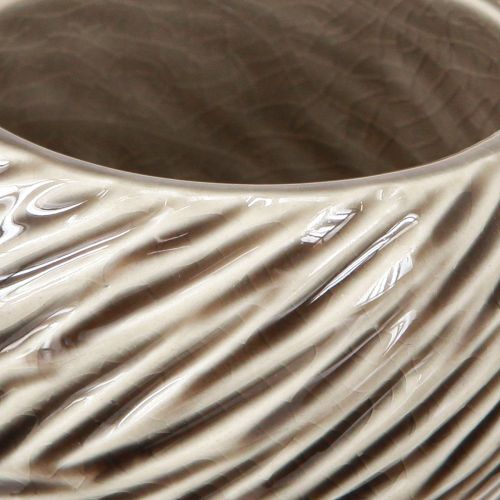 Artikel Dekorationsskål Keramik Spiral Dekor Beige Brun Ø9cm 4stk