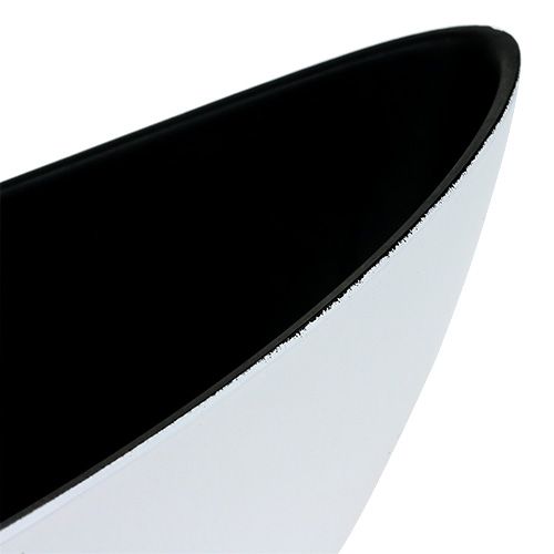 Dekorativ skål plast hvid 38,5cm x 12,5cm H13cm