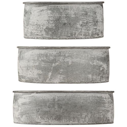Artikel Dekorativ metalskål oval grå L22,5/19,5/16 cm sæt med 3