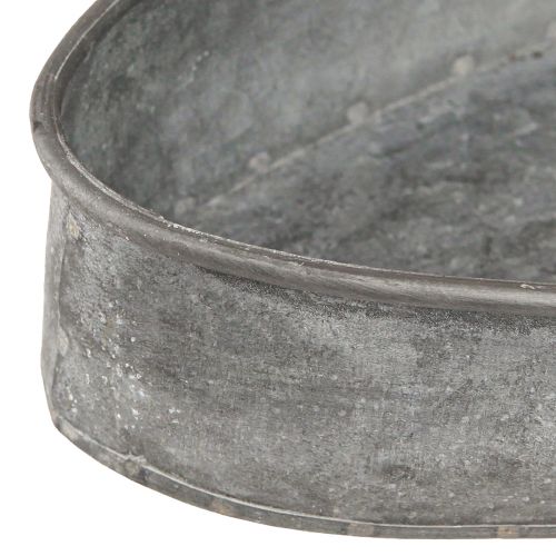 Floristik24 Dekorativ skål metalfatning skål oval grå L33cm/31cm sæt med 2