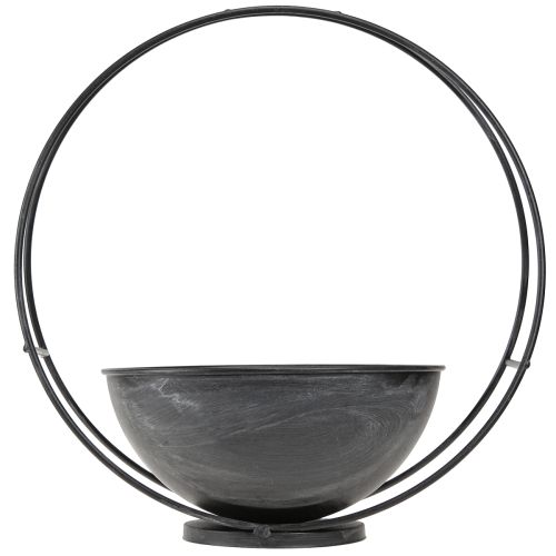 Artikel Dekorativ metalskål med dekorativ ring antracit Ø22,5cm H33cm