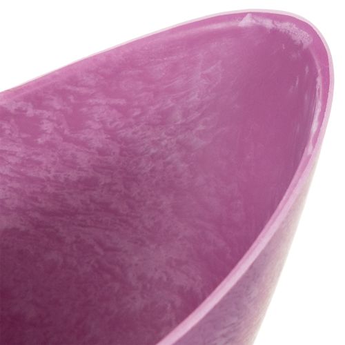 Dekorativ skål i plastik, lyserød, 20 cm x 9 cm, H11,5 cm, 1 stk. | Floristik24.dk