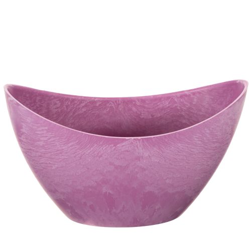 Dekorativ skål i plastik, lyserød, 20 cm x 9 cm, H11,5 cm, 1 stk. | Floristik24.dk