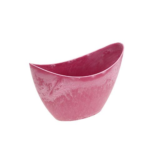 Floristik24 Dekorativ skål plastik pink 20cm x 9cm H11,5cm, 1p