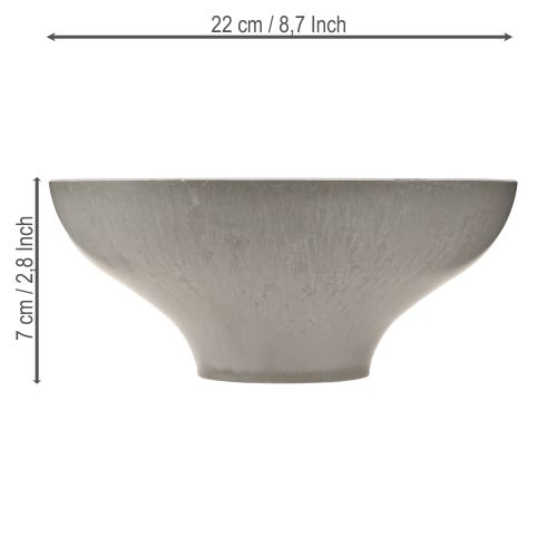 Artikel Dekorativ skål med base, rund planteskål, grå, Ø19 cm, H8 cm