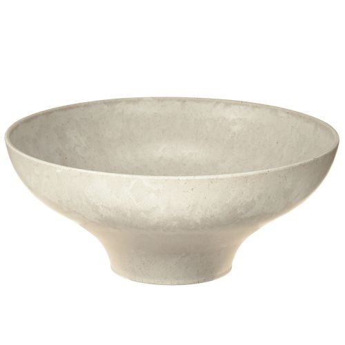 Dekorativ skål med bund plastikskål rund cremefarvet Ø19cm H8cm