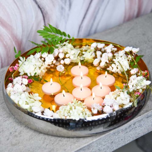 Floristik24 Dekorativ skål metal rund gylden &amp; sølv bakke Ø36,5 cm