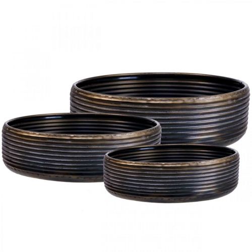 Dekorativ skål stor skål metal antik look 30/38/46 cm sæt med 3