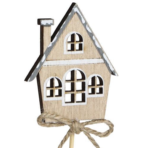 Artikel Pyntestik juledekoration huse træ 4,5x5cm 12 stk