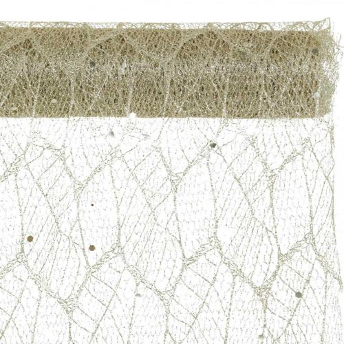 Floristik24 Bordtape dekorativt stof champagne x 2 assorteret 35x200cm