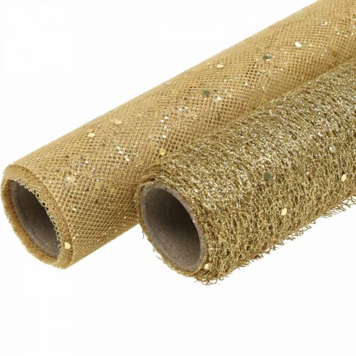 Floristik24 Dug Deco Stof Gul Guld x 2 Assorterede 35x200cm