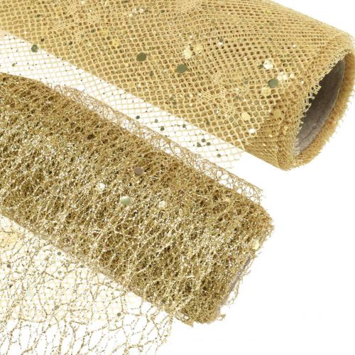 Floristik24 Dug Deco Stof Gul Guld x 2 Assorterede 35x200cm