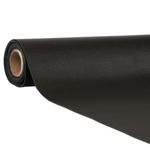 Imiteret læder sort dekorativt stof sort læder 33cm×1,35m