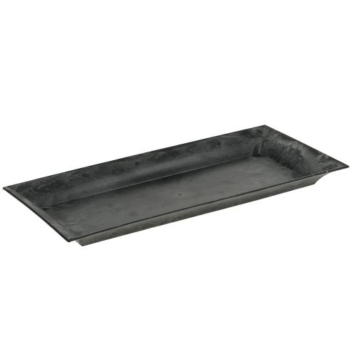 Dekorativ bakke marmoreret antracit 36x17cm 6 stk