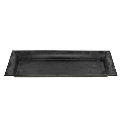 Artikel Dekorativ bakke marmoreret antracit 36x17cm 6 stk