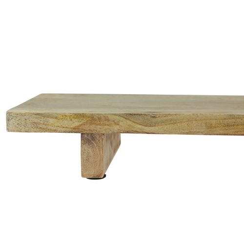 Floristik24 Dekorativ træbakke med fod af mangotræ 80x6x27,5cm