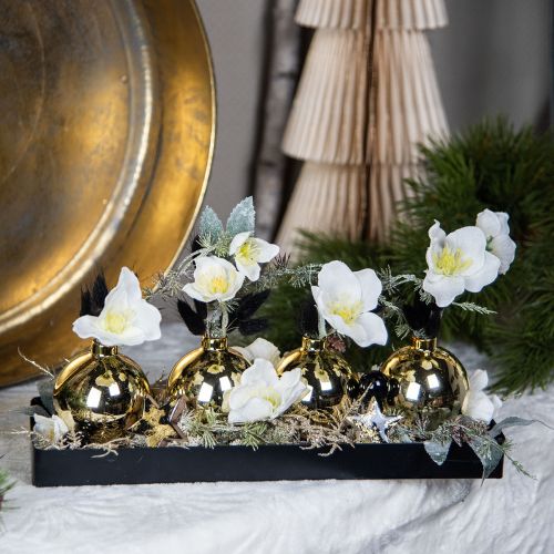 Floristik24 Dekorativ bakke metal træ metal bakke træbund 40x13x3cm