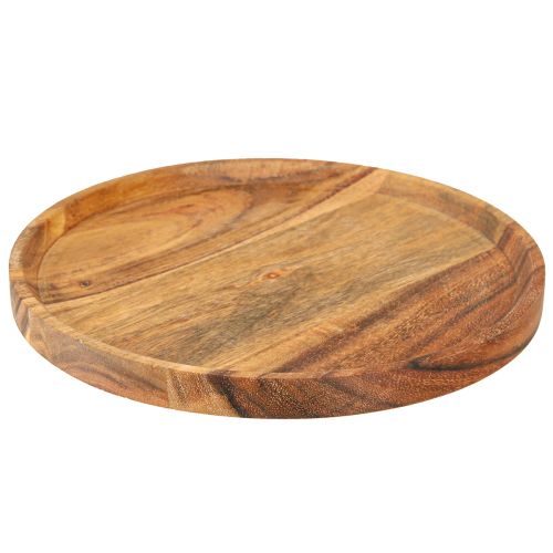 Artikel Dekorativ tallerken dekorativ bakke træ akacie naturolieret Ø20cm