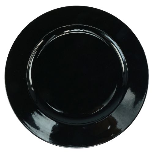 Artikel Dekorationsplade sort flad blank plast Ø28cm H2cm