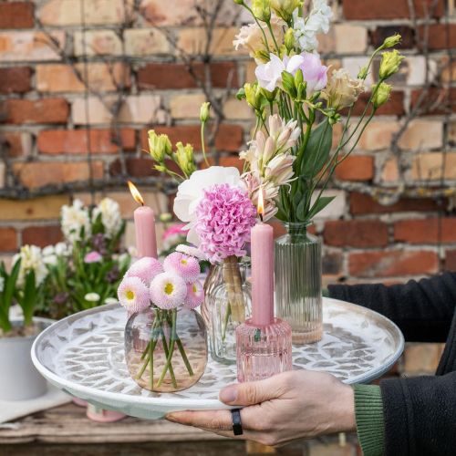 Floristik24 Dekorativ tallerken hvid rund brun struktur vintage borddekoration Ø39cm