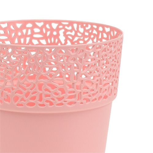 Floristik24 Dekorativ potte plast pink Ø13cm H13,5cm 1 stk