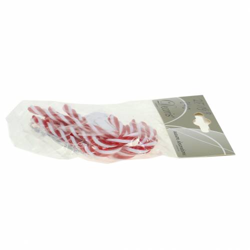 Floristik24 Dekorativ slikstok rød / hvid 9cm 6stk