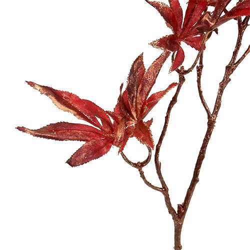 Artikel Dekorativ gren mørkerød med glimmer 52 cm