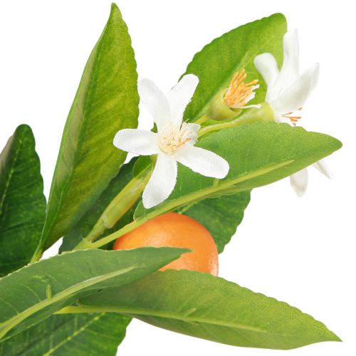 Artikel Dekorativ orange gren og blomster Kunstig orange gren 78cm